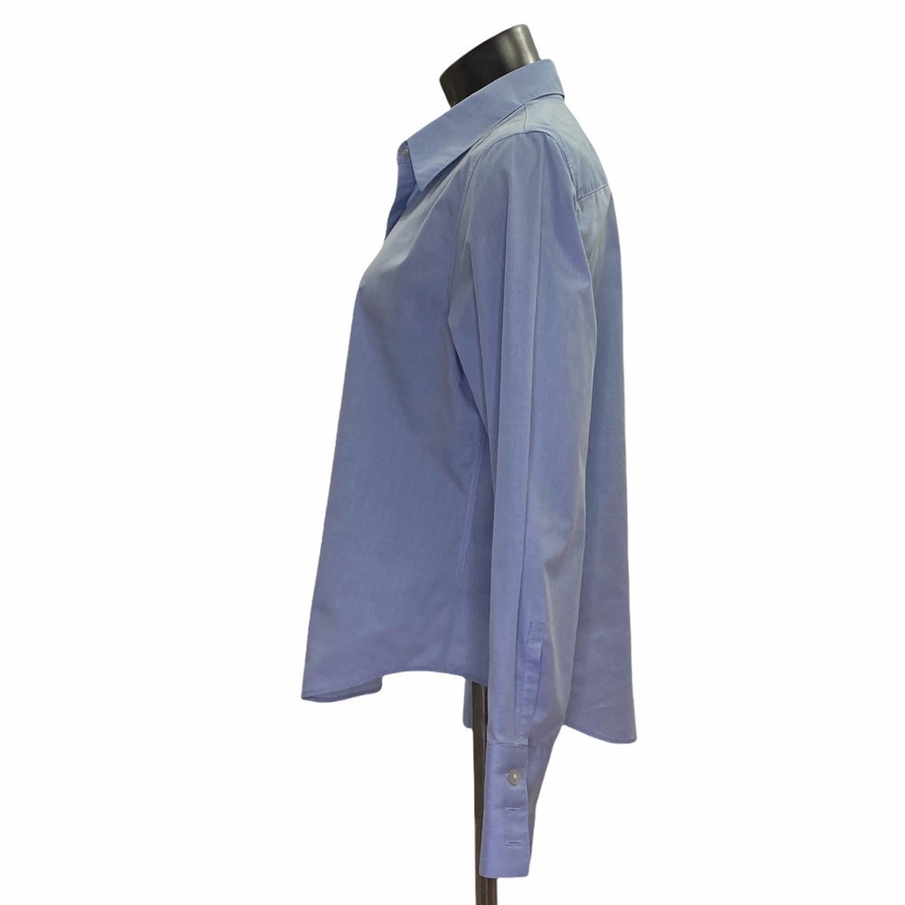 Kenar Solid Blue Long Sleeve Button Down Shirt - image 3